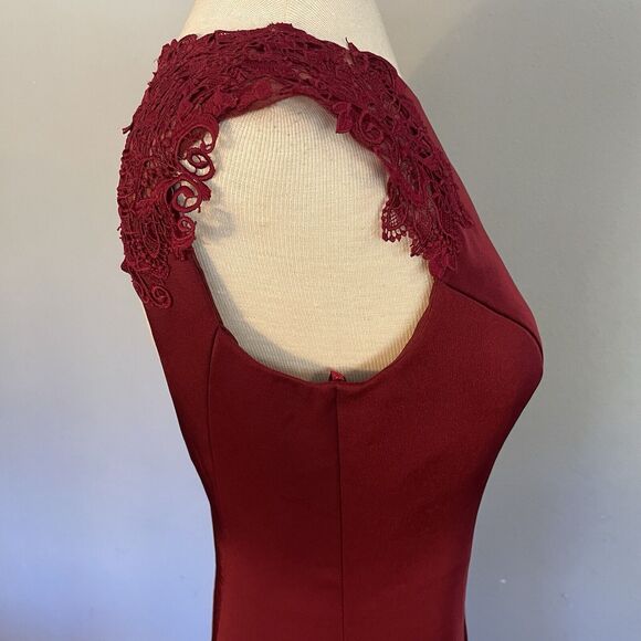 KLEINFELD Formal Dress Sz 6 Gown Bridesmaid Prom Holiday Burgundy Red Party EUC - Picture 5 of 16